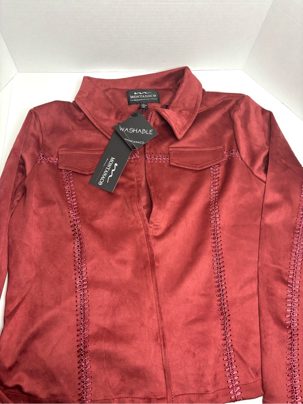 Women's Red Suede-Look Jacket